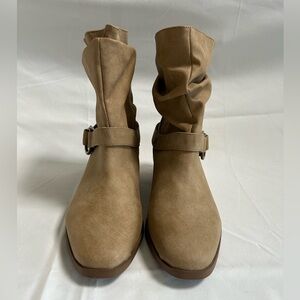 Alamar Tan Ankle Boots with Buckle Detail